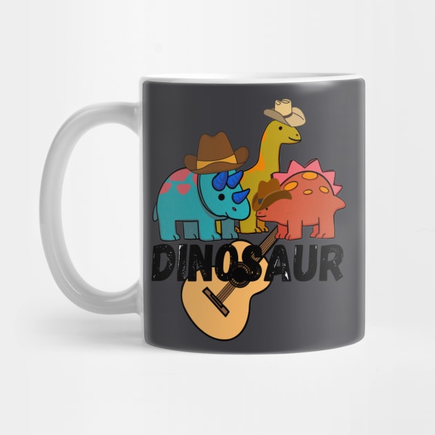 Dinosaur Country Music Cowboys by Pearlie Jane Creations